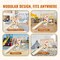Indoor Jungle Gym Wooden Toddler Playground with Ladder Swing Slide and Climbing Wall